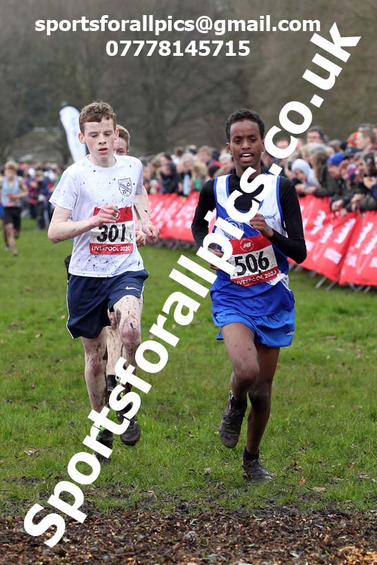Junior boys, 2020 New Balance English Schools Champs., Sefton Park, Liverpool. Photo: David T. Hewitson/Sports for All Pics